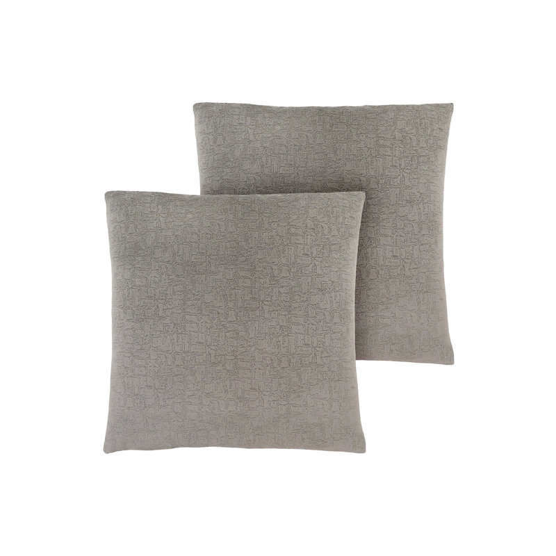 Pillows, Set Of 2, 18 X 18 Square, Insert Included, Accent, Sofa, Couch, Bedroom, Polyester, Gray Mosaic