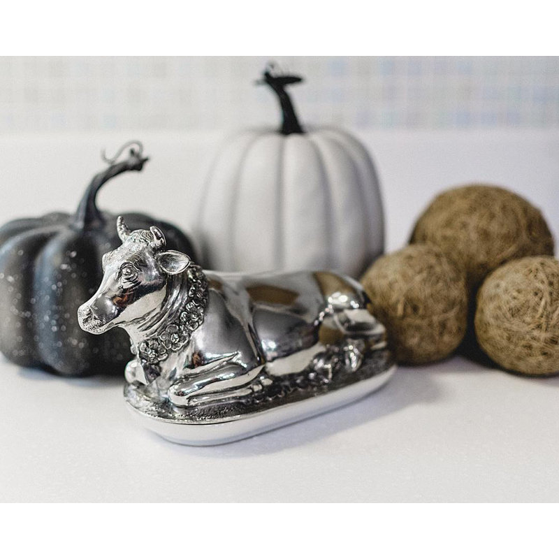 Garden Friends Pewter Butter Dish