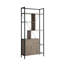 Bibliothèque moderne à six tablettes avec armoire de rangement à deux portes et deux tablettes - et métal-1364816524