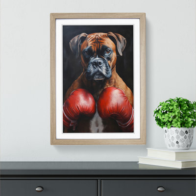 Boxer Dog Realism Art - Framed Print