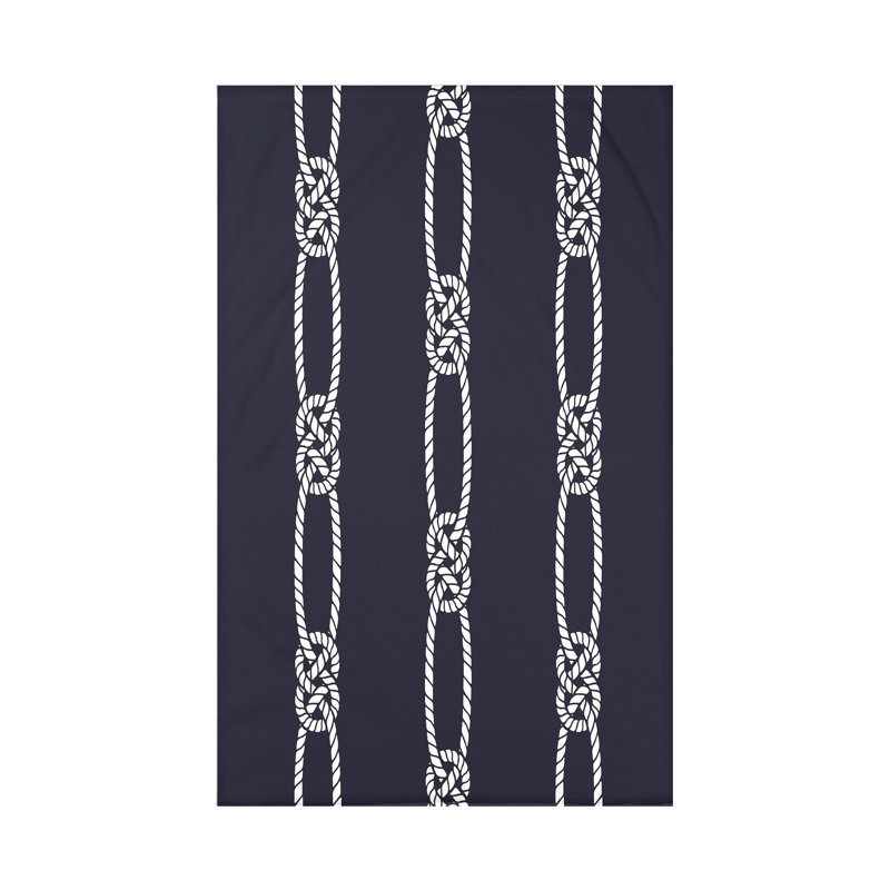 Nautical Nights Throw Blanket, 50" L x 60" W x 0.5" D, Navy Blue