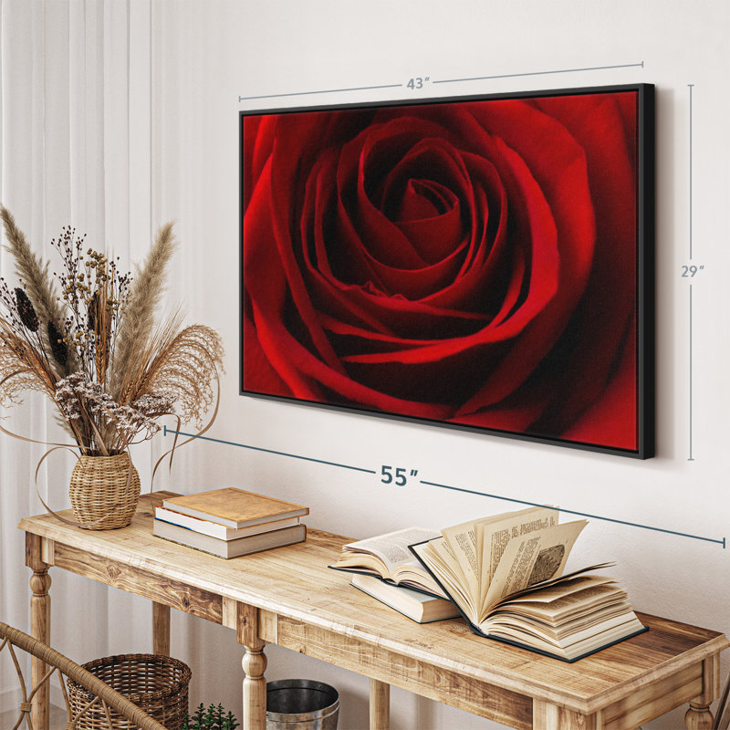 «Love», art mural rose rouge «Valentine», H 29 po x l 43 po