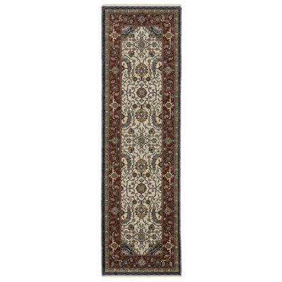 Tapis ivoire / rouge Hovis