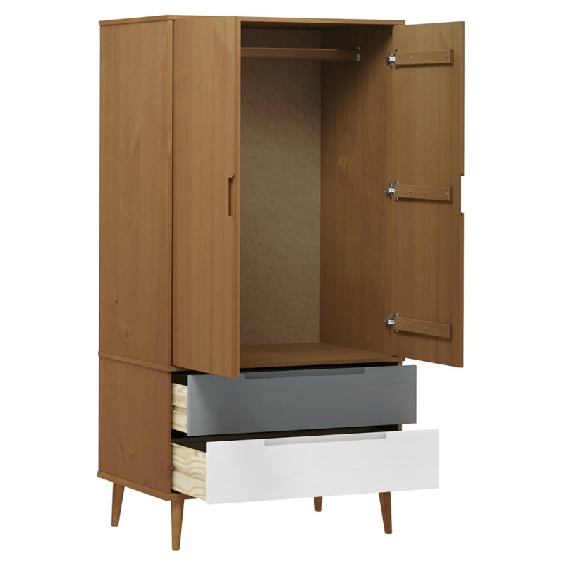 Neeme 2 Door Wardrobe, Brown