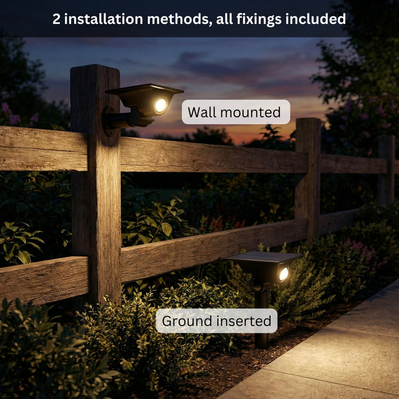 No Power Source Required / Manual Integrated LED Spotlight