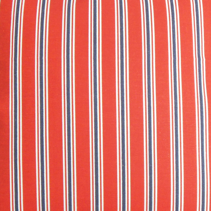 Striped Cotton Reversible Throw Pillow, 20" x 20", Red/Blue