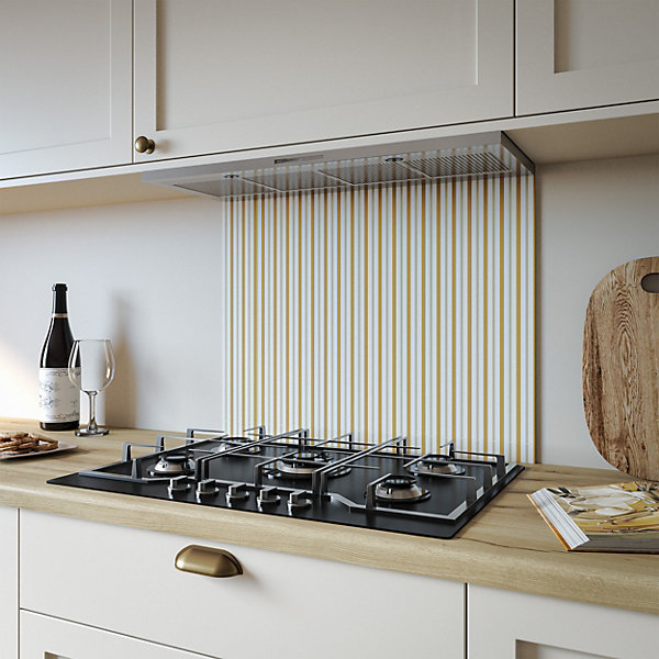 Sand Rhythm Aluminium Kitchen Splashback, Brown, 80 cm x 60 cm