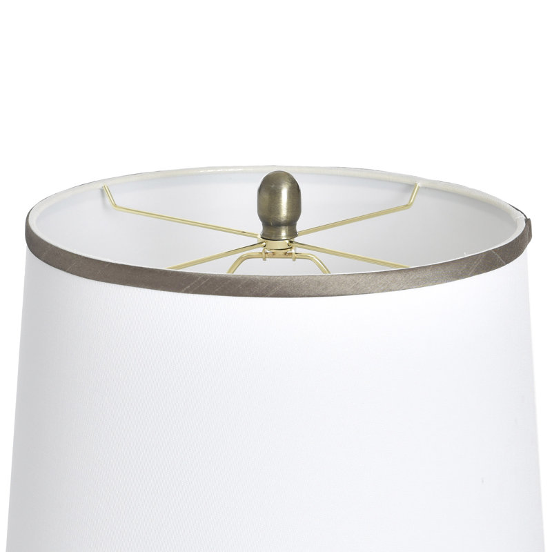 Lampe de table Alcester Steel - or Hayla - abat-jour blanc