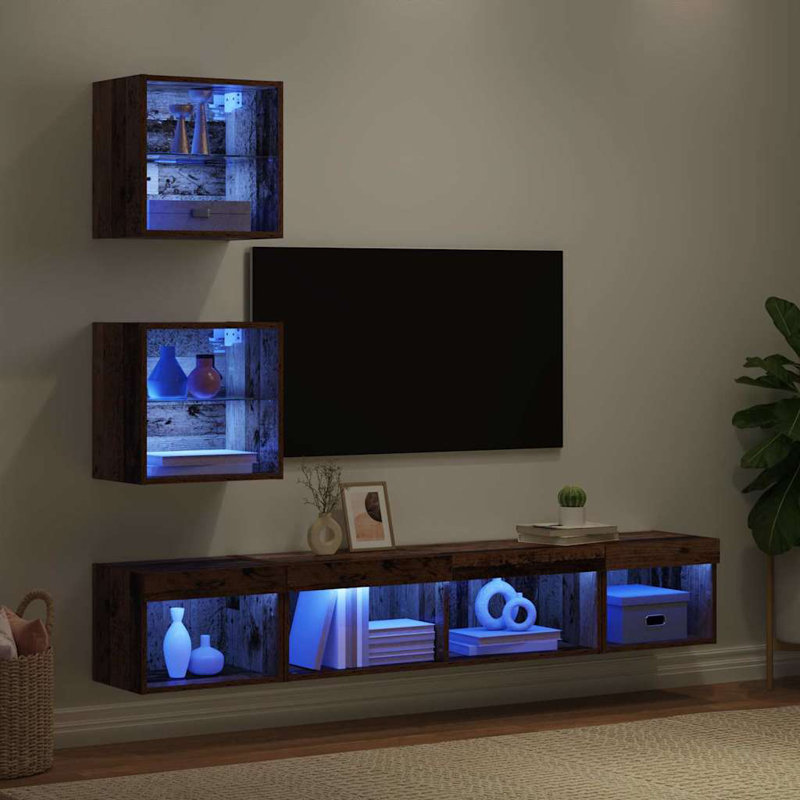 Unfinished Entertainment Centre for TVs up to 77", Old Wood