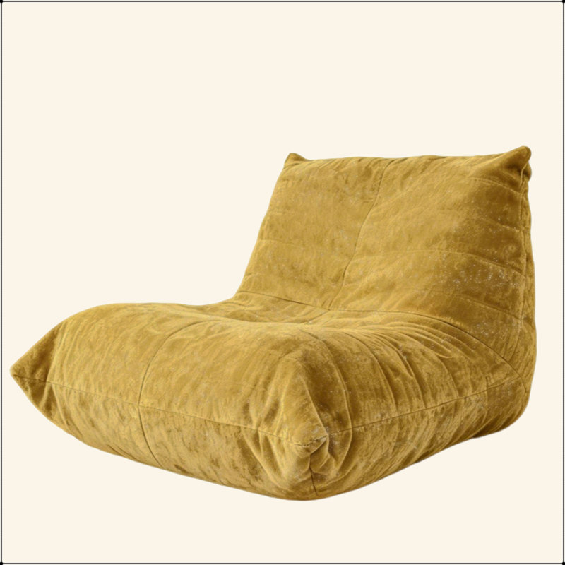 Ergonomic Bean Bag Chair With 5-Way Body Support, Yellow
