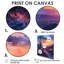 Cactus vert, mauve, désert, coucher de soleil III - décoration murale cactus floral-1446445316-1446445375