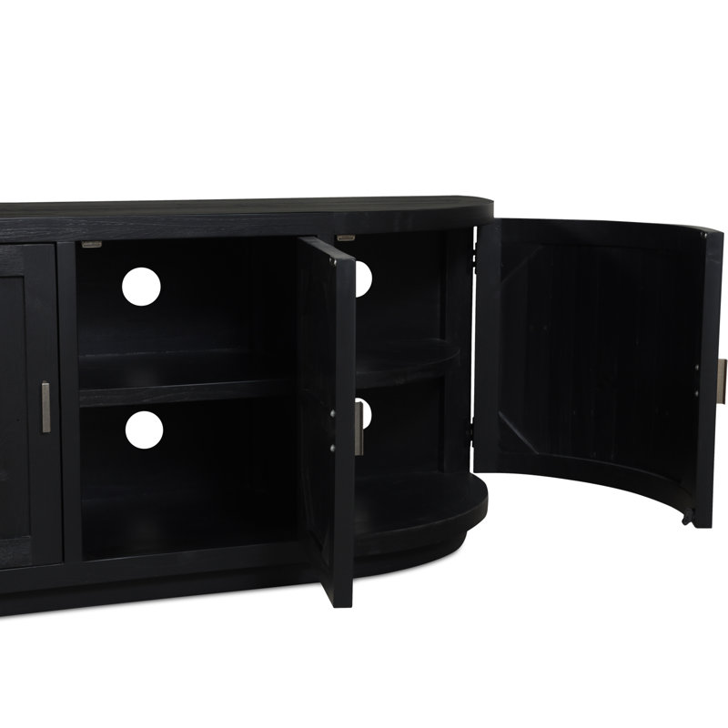Rudi Solid Wood TV Stand, Black