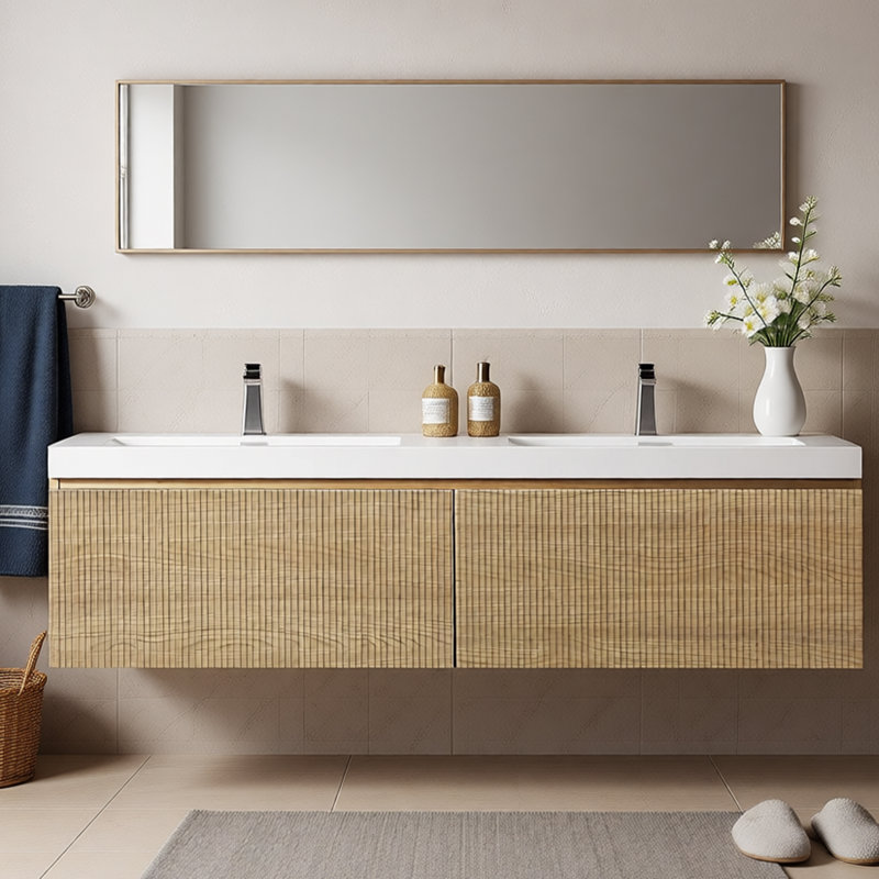 60" Floating Bathroom Vanity with Double Sink