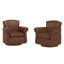 Opal Wingback Genuine Leather Swivel Chair (Set Of 2), Rolled Arm Accent Chairs With Solid Wood Base-2057150162