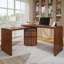 Bureau en L 90 po avec 3 tiroirs, bureau rotatif à 360 ° en bois, bureau de direction, bureau d'angle, poste de travail-987303579