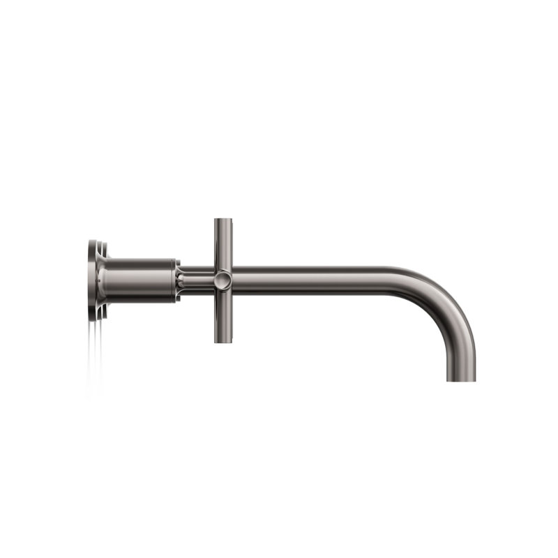 Purist Wall Mounted Bathroom Faucet, Cross Handle, Vibrant Titanium