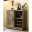 Armoire à vin avec tablettes réglables, tiroir de style gris délavé, armoire à vin, porte de grange et tablette