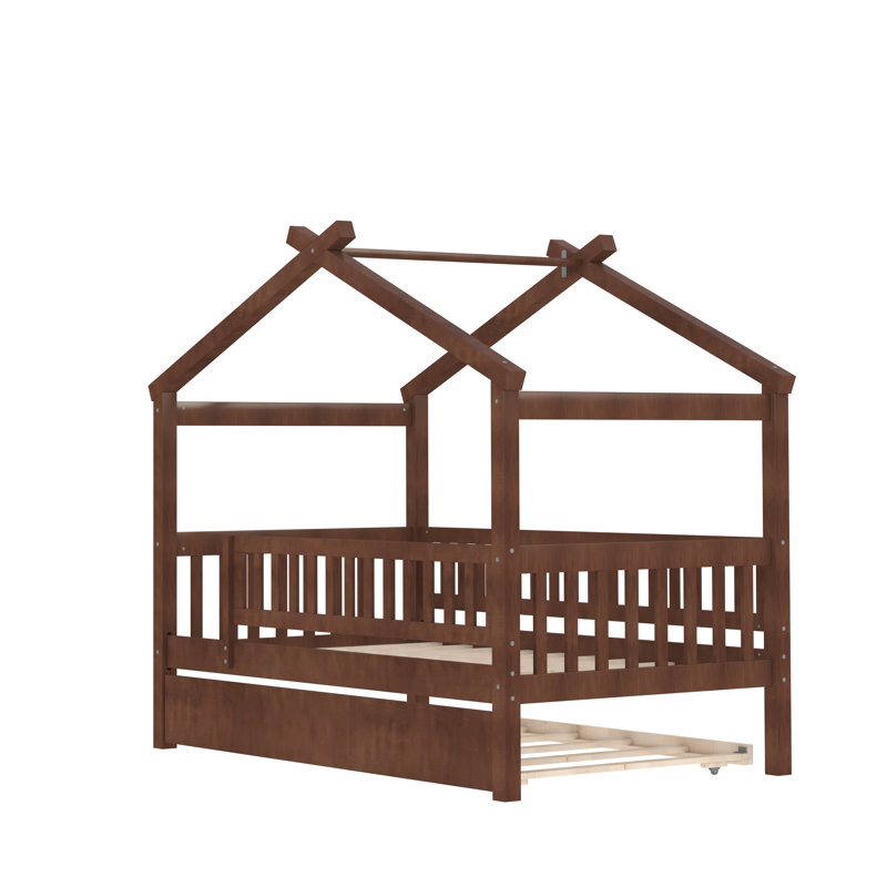 Lits avec lit gigogne Pisinemo House, Noyer, Simple