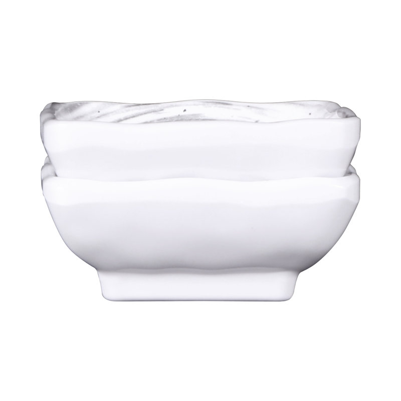 Van Gogh 2 oz. Square Melamine Dining Bowl, Black