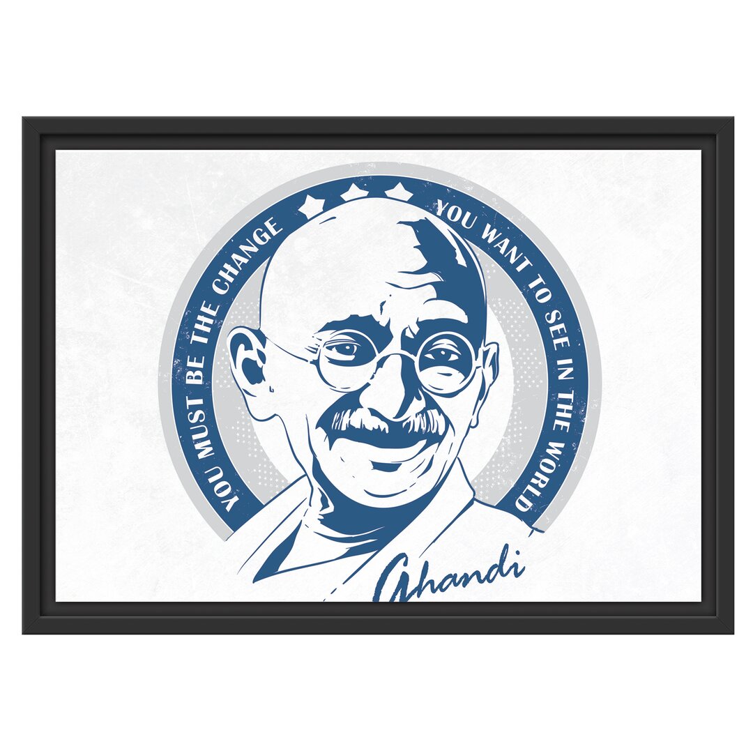 Gerahmtes Wandbild Ghandi Light