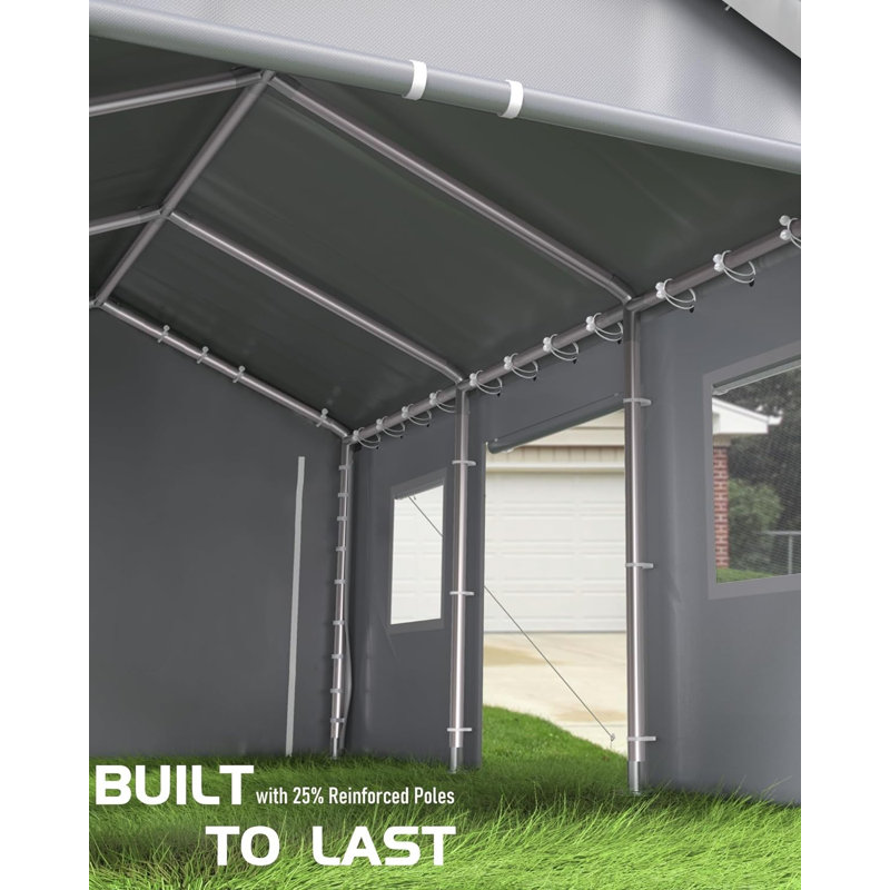 Portable Heavy Duty Canopy 10 ft. W x 20 ft. D Polypropylene Portable Garage Shed