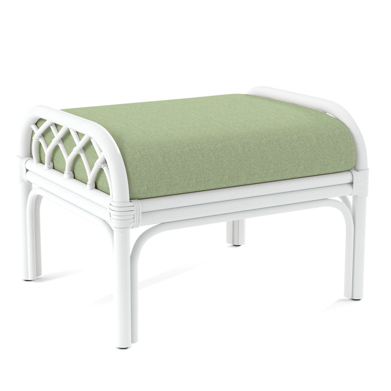 Edgewater Ottoman, Brown Geometric, 0456-33, Frost White