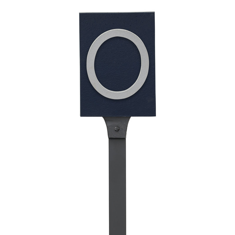 Enseigne d’adresse flottante sur 1 ligne, Argent, Oui, Bleu marine