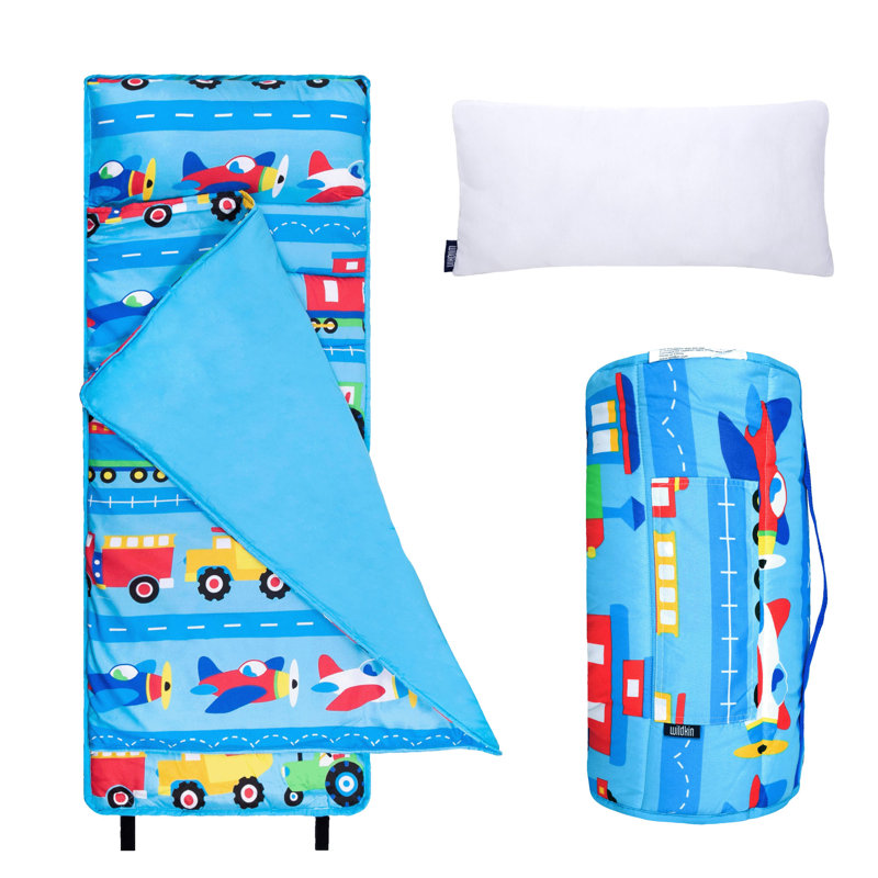 Tapis de sieste en microfibre pour enfant Wildkin, Trains, avions et camions