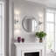 Lot de 2 appliques murales chromées en cristal de 43 cm (16,9 po) de hauteur, luminaire moderne pour salle de bain.-1352362339