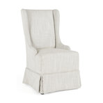 Melrose Wingback Fabric Dining Chairs In Natural