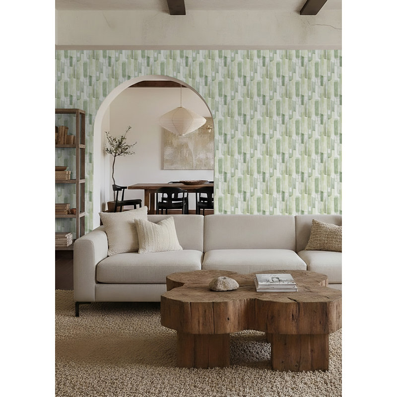 Papier peint aquarelle vert olive, Vert