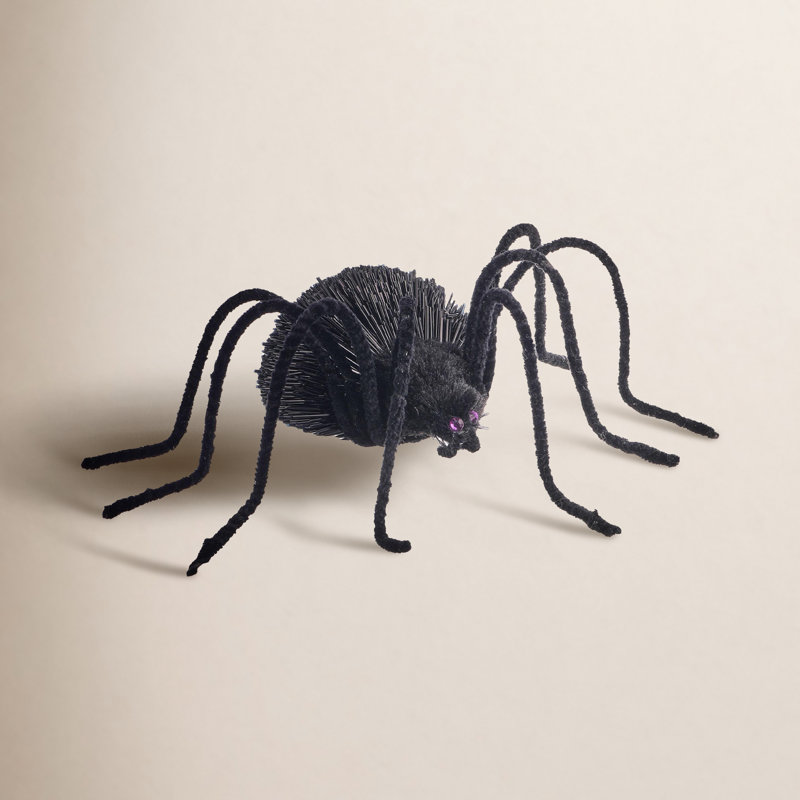 9" Glitter Black Spider