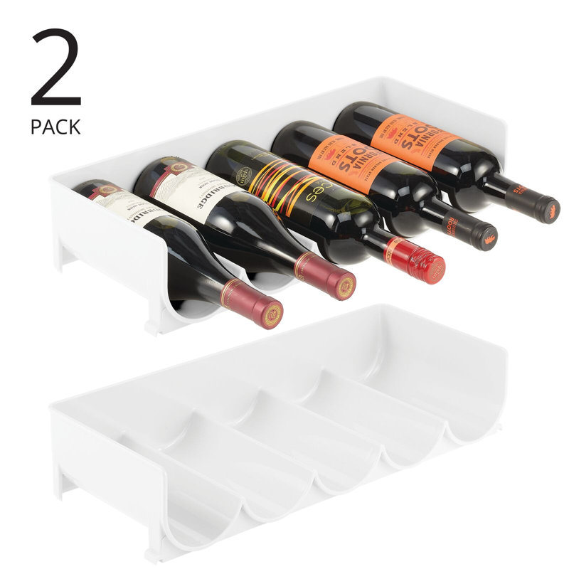 Support de rangement pour bouteilles empilables en plastique mDesign, paquet de 2, blanc