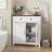 Farmhouse Storage Cabinet With Drawer And Adjustable Shelf Kitchen Cabinet With Walnut Countertop,  Modern Coffee Bar Console Cabinet For Kitchen, Dining Room, Bathroom, Entryway