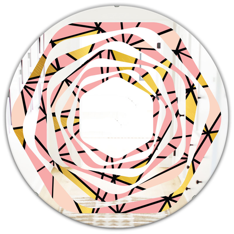 Miroir mural style iv moderne whirl marble design iv, H 31,5 po x l po