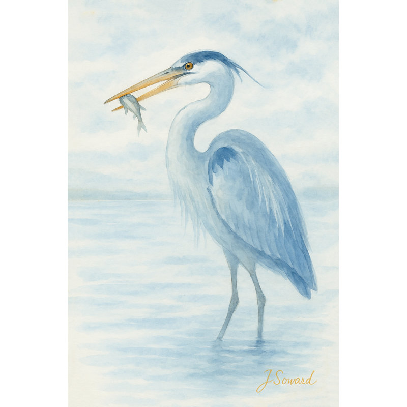 «Serene Blue Heron», impression sur toile