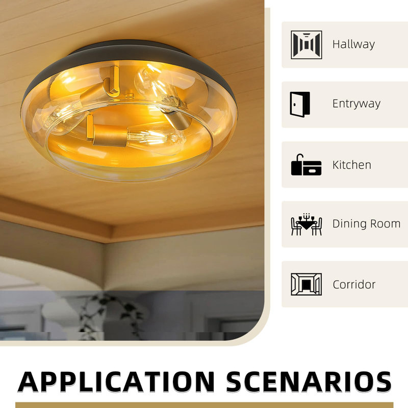 Maquan Flush Mount, Black