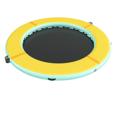Round Floating Ring Inflatable Water Hammock with Soft Ladder, Heavy Duty Lake Raft for Pool and Lake, Inflatable Raft Fits Multiple People for Summer Party