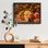 Noir rétro encadré noir - Chiens gardant des cadeaux, art mural, impressions de style rétro