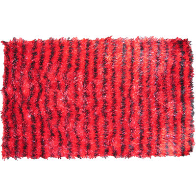Tapis d'entrée à poils longs à rayures 32 po x 20 po Shaggy