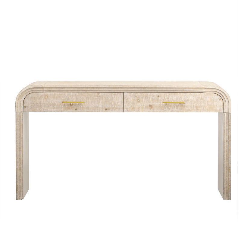 Modern Console Table,Entryway table,Hoyer table with Two Top Drawers, Natural Wood