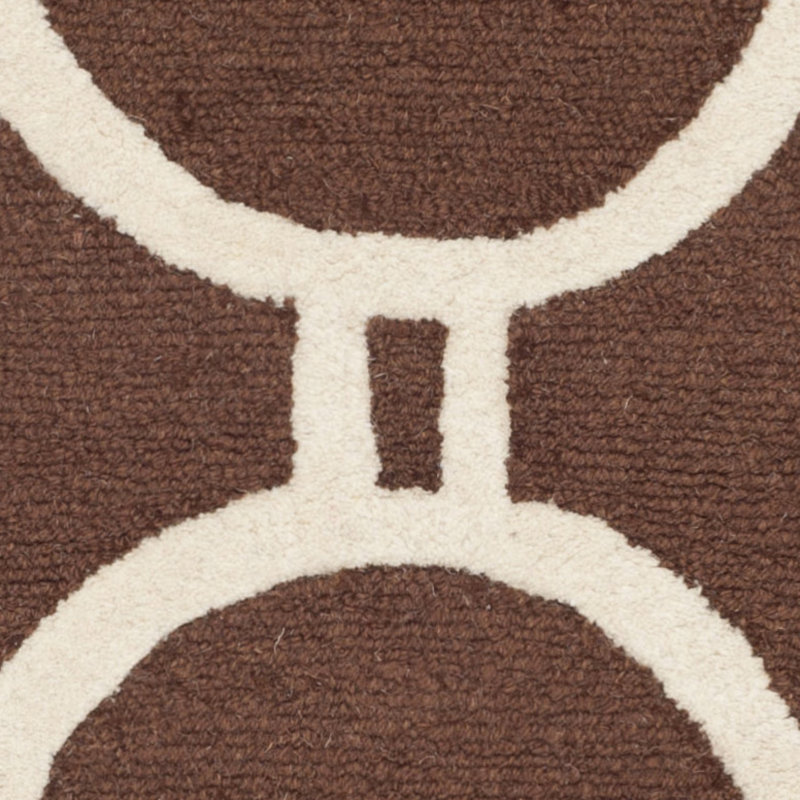 Deedgra Hand Tufted Wool Geometric Rug, Rectangle 5' x 8'