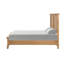 Structure de lit simple Style avec tête de lit en chêne naturel, bois d'hévéa, bois d'ingénierie, placage massif et pacanier-998151429