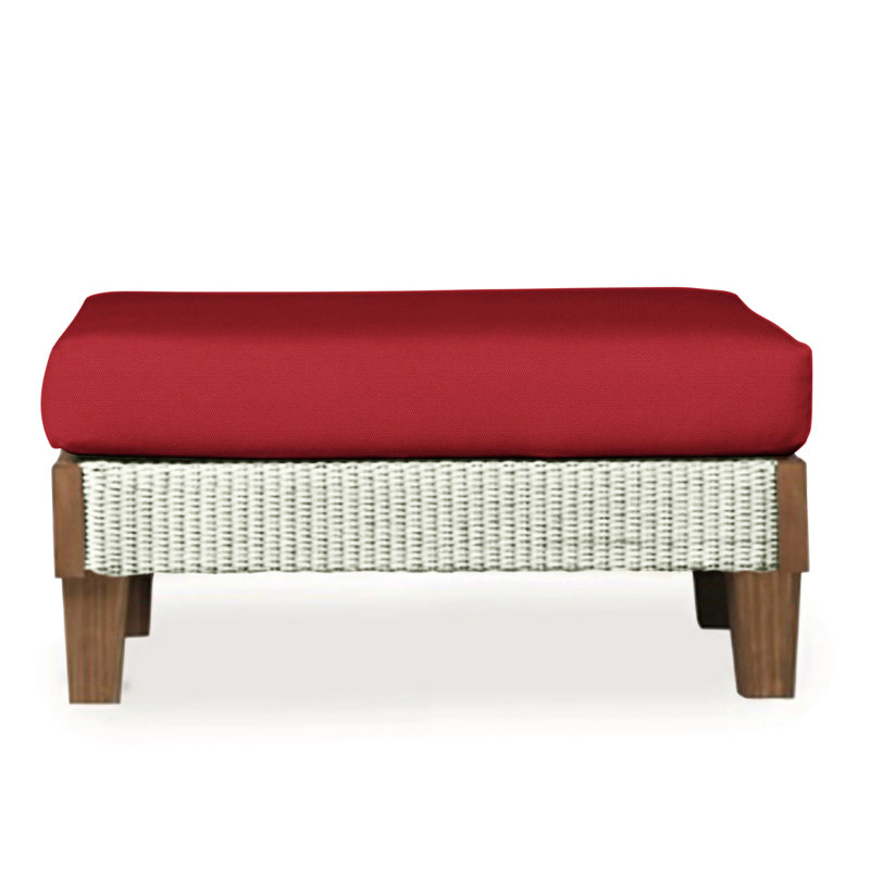 Catalina Outdoor Ottoman, Decorline Navy, Ivory