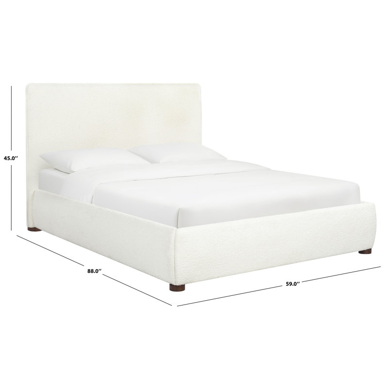 Callahan Upholstered Bed, Ivory Boucle, Full / Double