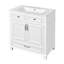 Meuble-lavabo blanc avec lavabo en céramique, portes à fermeture douce et structure en bois massif, style rétro, armoire de rangement moderne