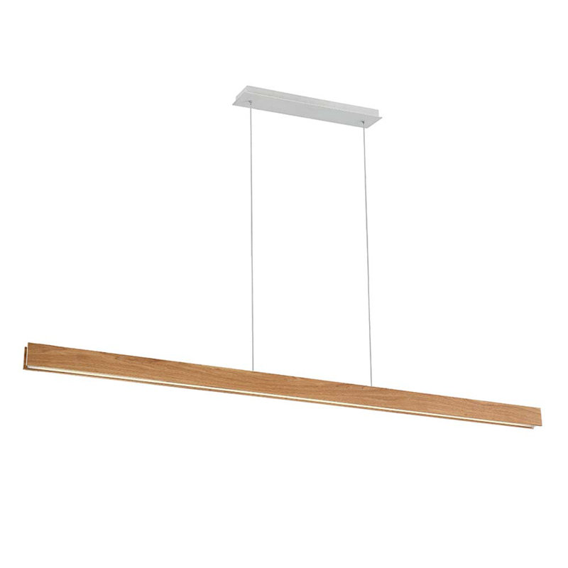 Luminaire suspendu carré à 1 lumière DEL Drift, Noyer, H 3 po x l 84 po x P 2 po