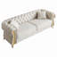 Canapé de salon en velours capitonné de 89 po avec deux coussins de siège et deux coussins décoratifs Chesterfield-1838943603