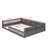 Upholstered Platform Bed Frame with Safety Guardrail-128932949