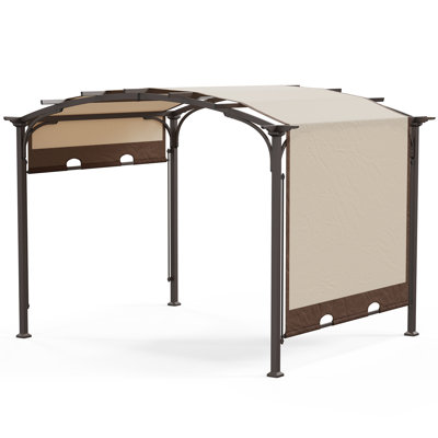 10,5 pi L 8,5 pi. Pergola en métal avec auvent